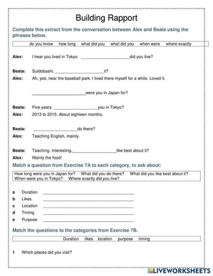 Rapport Building Worksheets PDF: Boost Team Trust & Communication