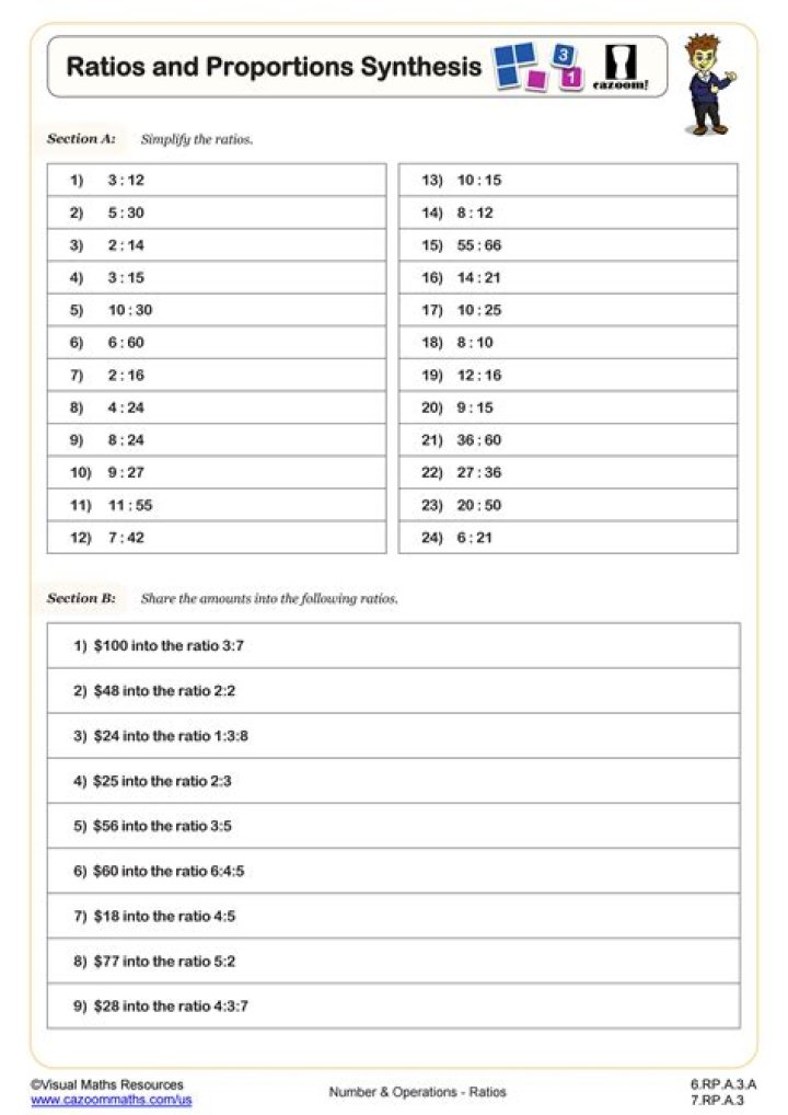 Year 6 Ratio and Proportion Worksheets PDF for Instant Download