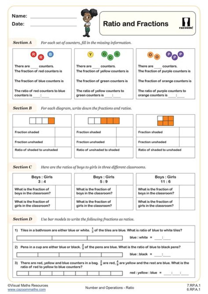 Free Ratio to Fraction Worksheet PDF – Instant Download