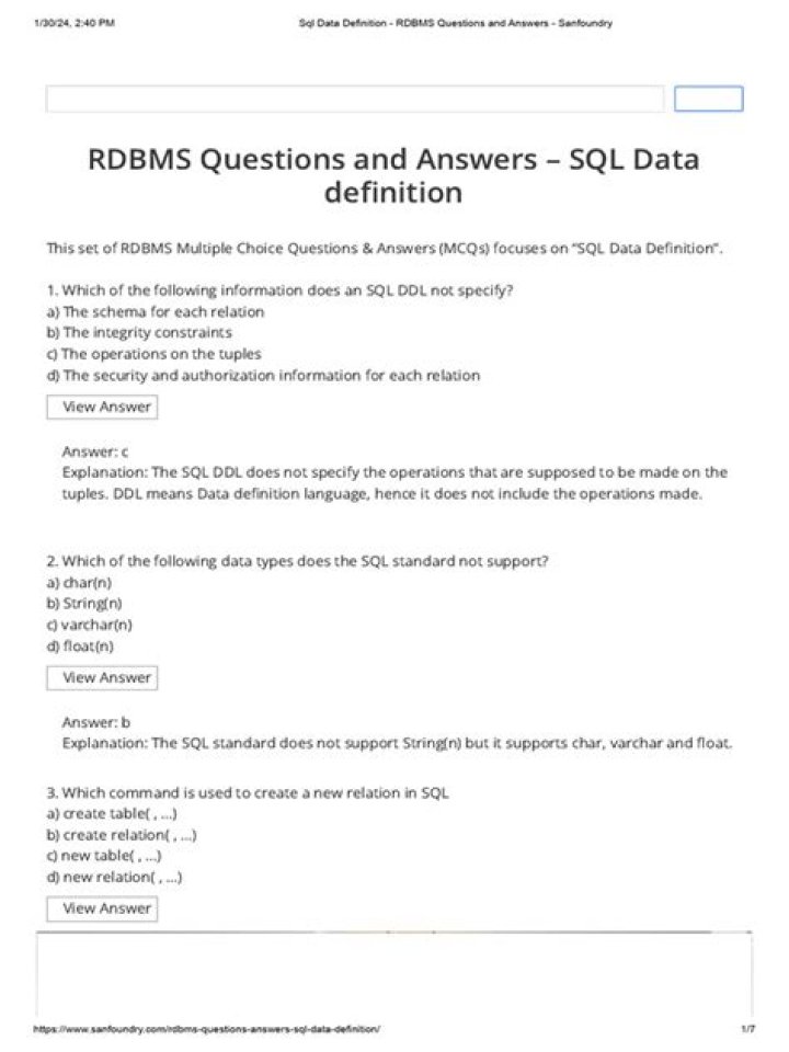 Top RDBMS Questions and Answers PDF – Master DBMS Exam Prep