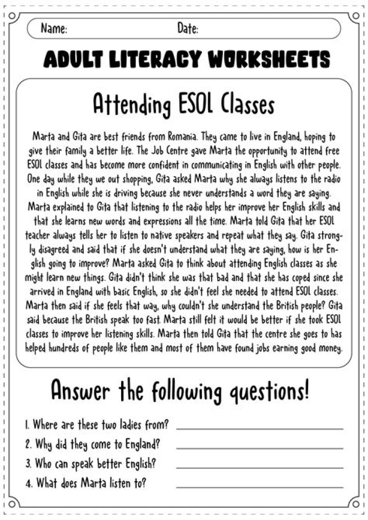 Free Reading Comprehension Worksheets for Adults PDF – Improve Skills Fast