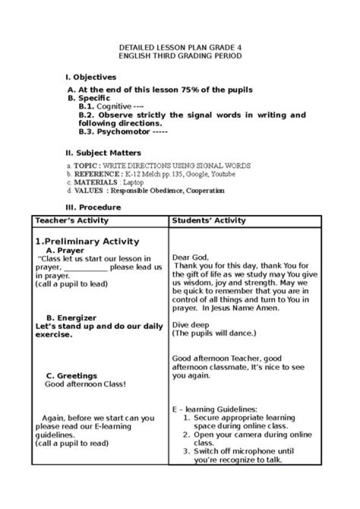 Free 1st Grade Reading Lesson Plan with Teaching Materials PDF