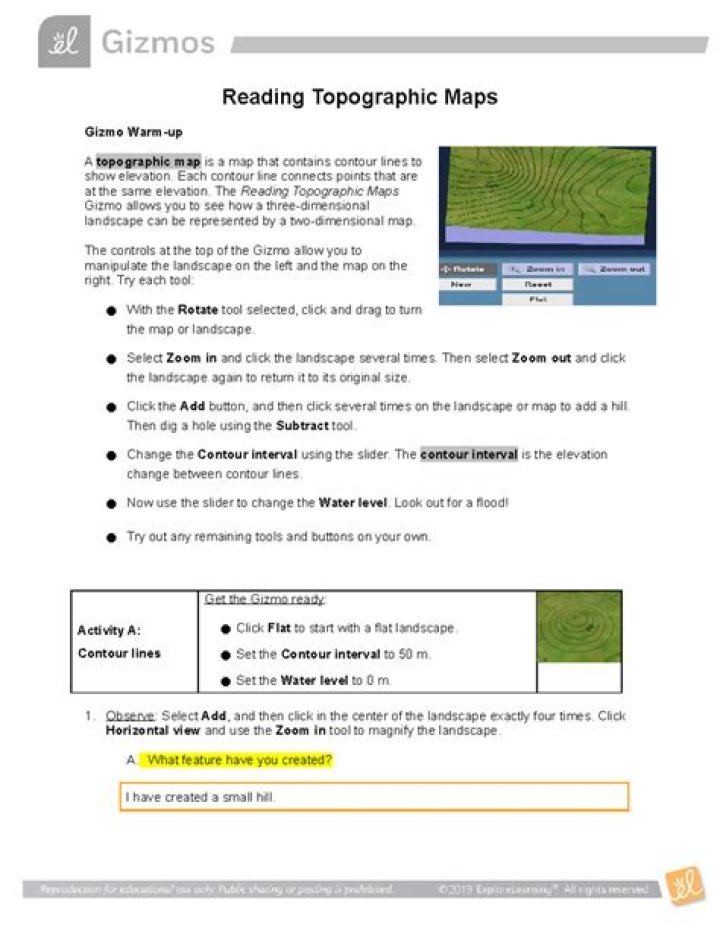 How to Read Topographic Maps with the Gizmo Answer Key PDF
