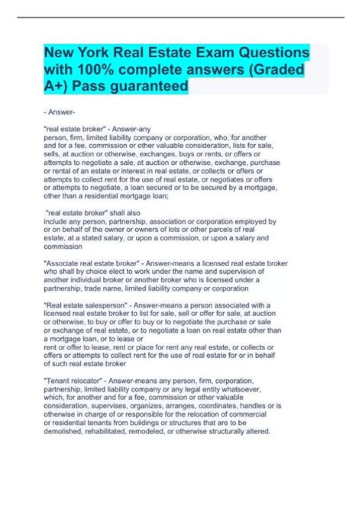 Real Estate Exam Questions PDF NY – Complete Study Guide