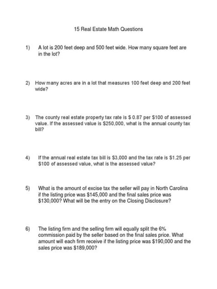 Real Estate Math Practice Questions PDF for Exams & Success