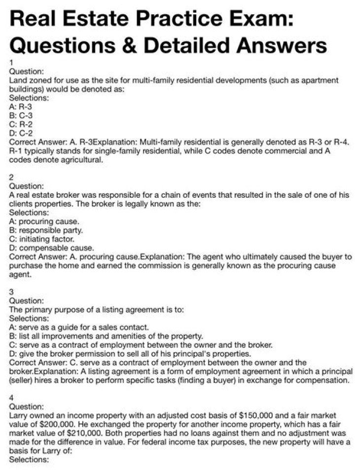 Real Estate Test Questions and Answers PDF – Perfect Study Guide