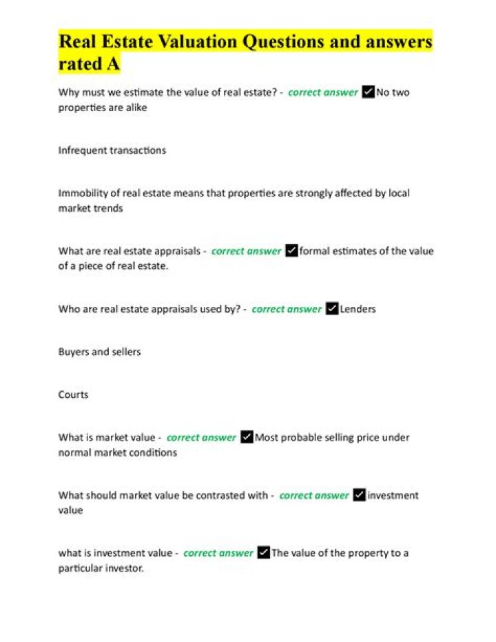 Real Estate Valuation Questions & Answers PDF – Expert Guide
