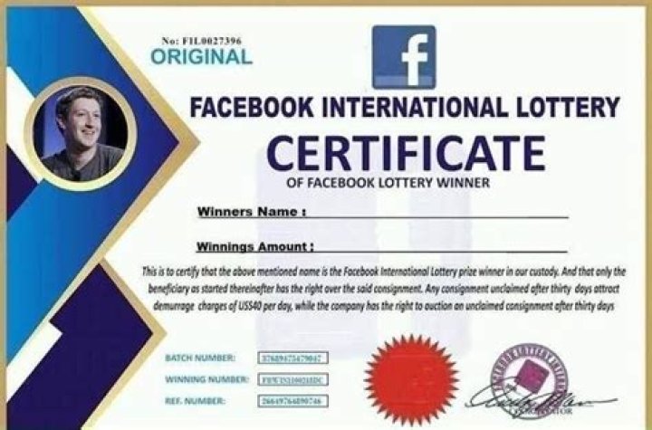 Real FaceBook Lottery Winners List Today – USA PDF Download