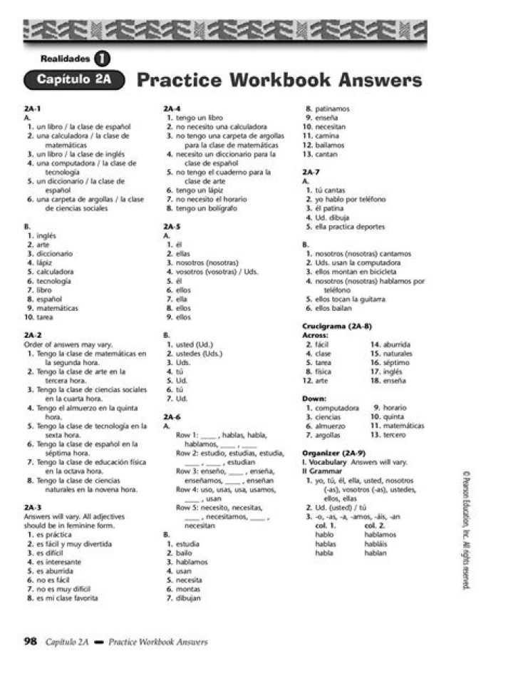 Realidades 3 Practice Workbook Answers PDF – Complete Solutions