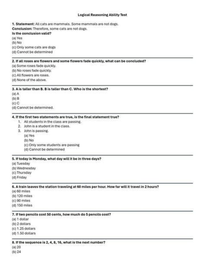 Master Your Reasoning Ability with Our Free PDF Test