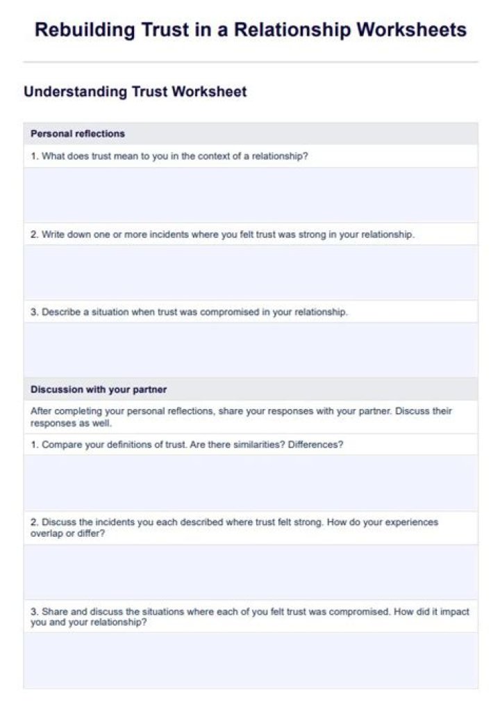Rebuilding Trust After Addiction: Free Worksheets PDF to Guide Recovery