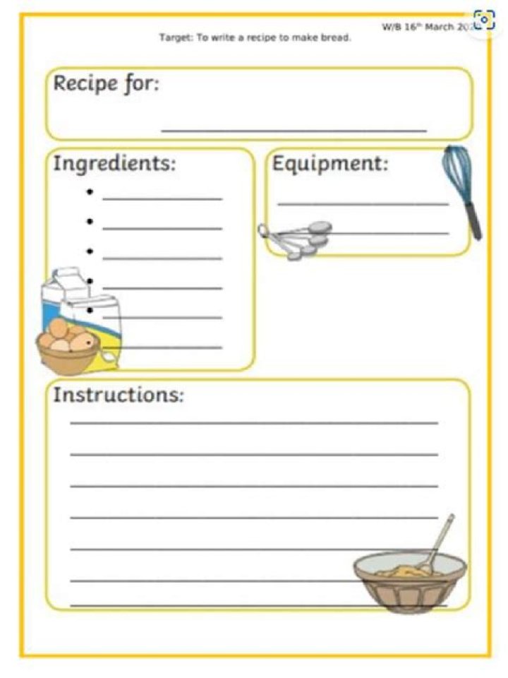 Free Recipe Worksheet PDF – Printable Cooking Template