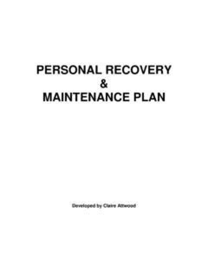 Recovery Maintenance Plan PDF – Essential Guide for Safe Operations