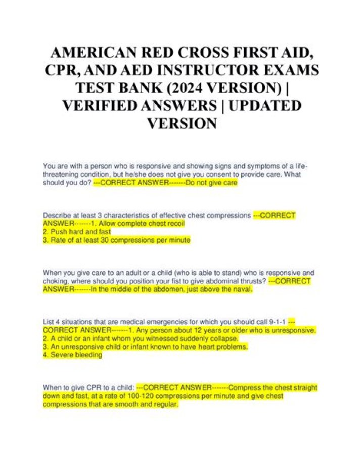 Red Cross First Aid Test PDF: Download Free Practice Tests