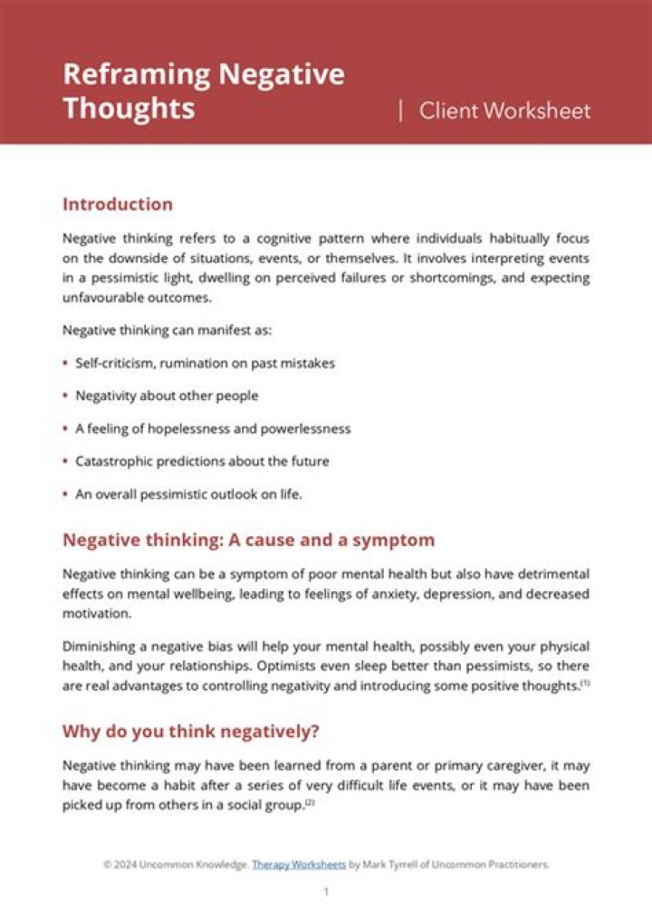 Free PDF: Reframe Negative Thoughts – Download the Reframing Negative Thoughts Worksheet