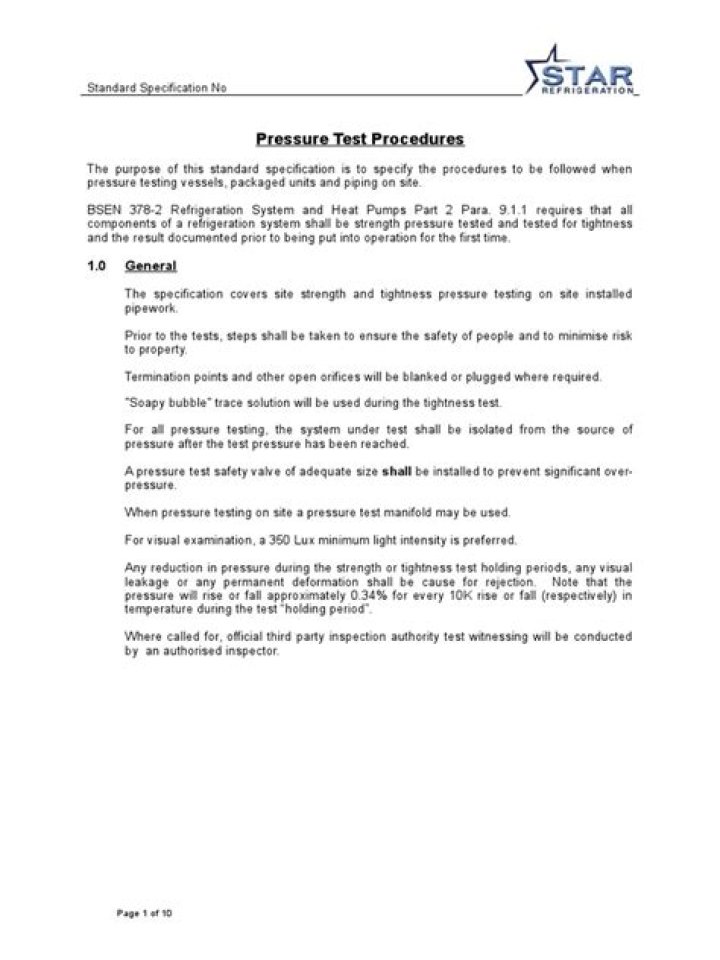 Refrigeration Pressure Testing Standards PDF: Compliance Guide