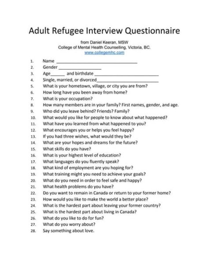 Refugee Interview Questions and Answers PDF Guide