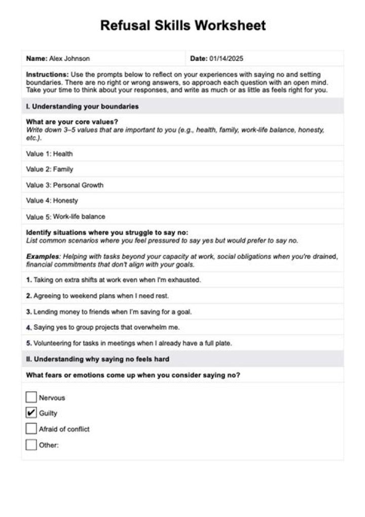 Master Refusal Skills: Download Free PDF Worksheet