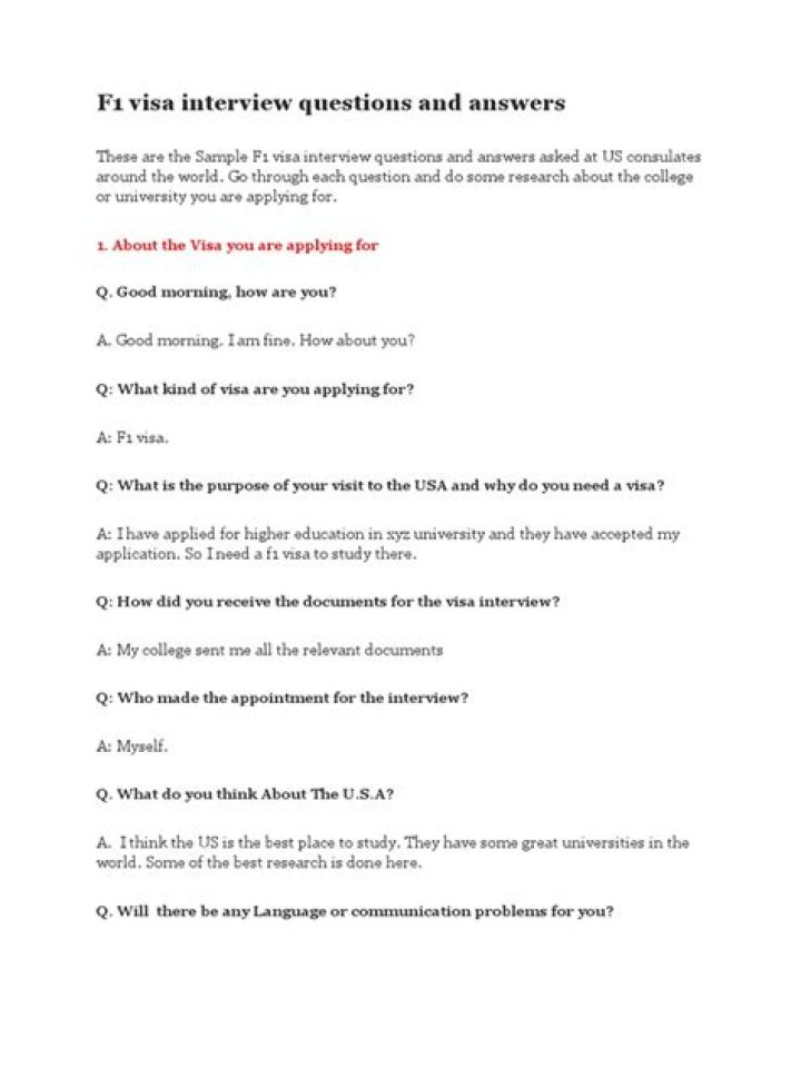 Refused Visa Interview Questions & Answers PDF Guide