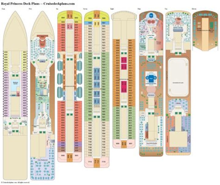 Regal Princess Deck Plan and Cabins PDF – Luxury Bedroom Layouts & Charming Cabin Designs