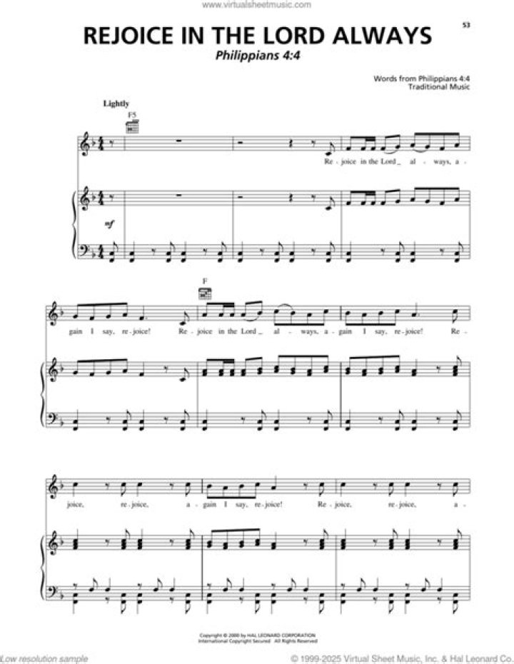 Rejoice in the Lord Sheet Music PDF – Free Download