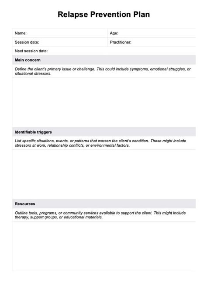 Relapse Prevention Plan for Substance Abuse: Essential PDF Guide