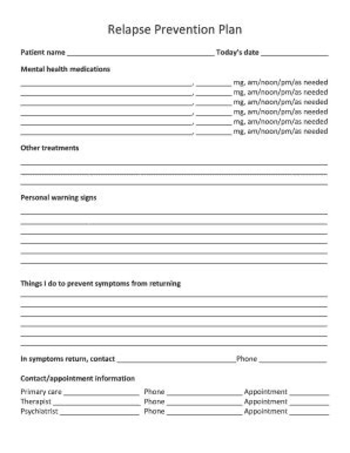 Relapse Prevention Plan Workbook PDF: Step-by-Step Guide