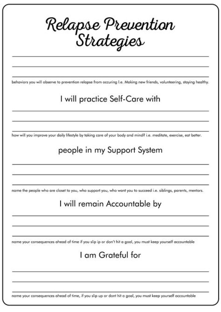 Relapse Prevention Worksheets for Adults PDF – Proven Tools for Lasting Recovery