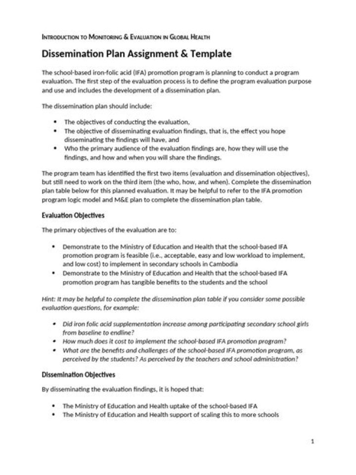 Research Dissemination Plan Example PDF: Practical Template for Effective Knowledge Sharing
