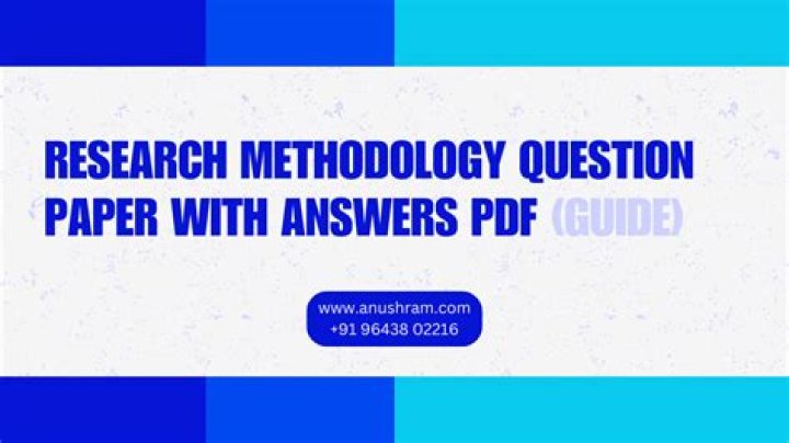 Research Methodology Question Paper with Answers PDF – Download Now
