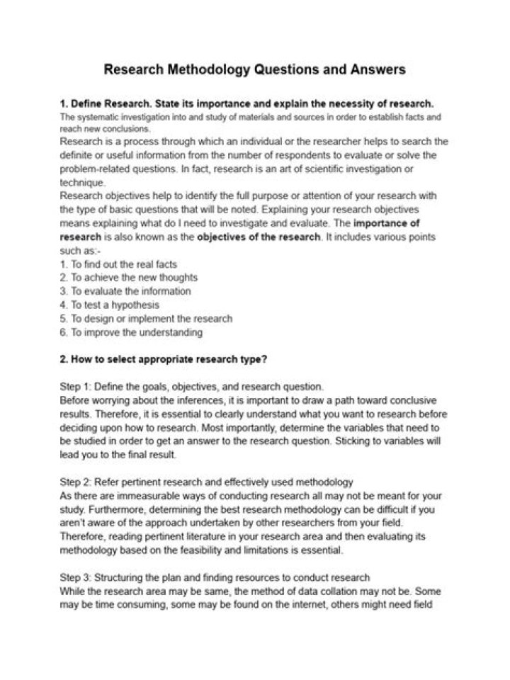 Research Methodology Questions and Answers PDF: Expert Guide