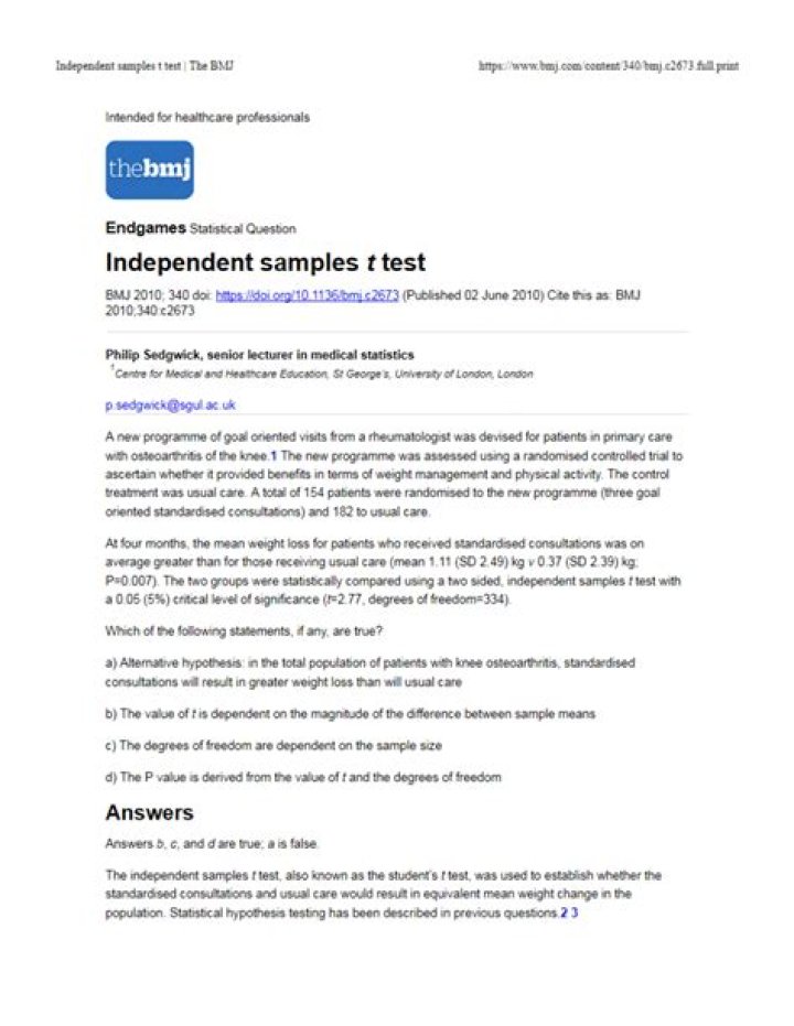 Research Paper Using Independent T-Test: Analysis & PDF Report