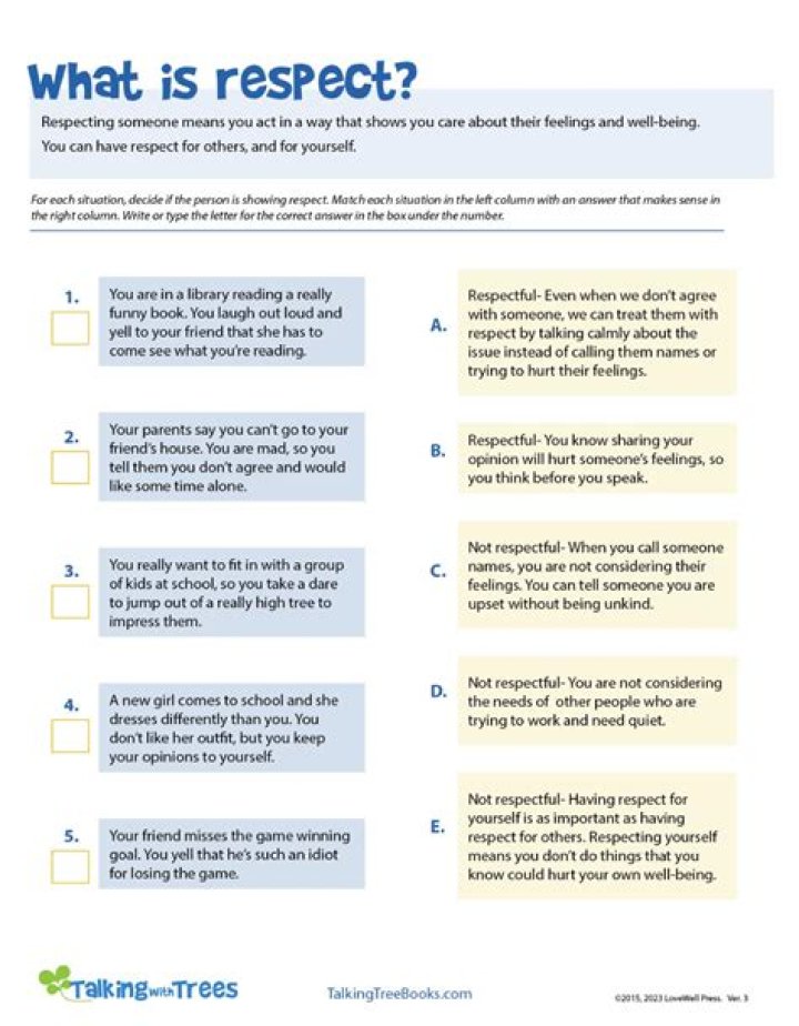 Respect vs Disrespect Worksheets PDF: Build Empathy & Communication Skills