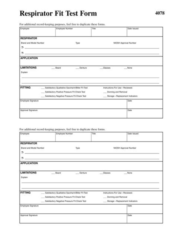 Respirator Fit Test Form PDF – Download Compliance Forms