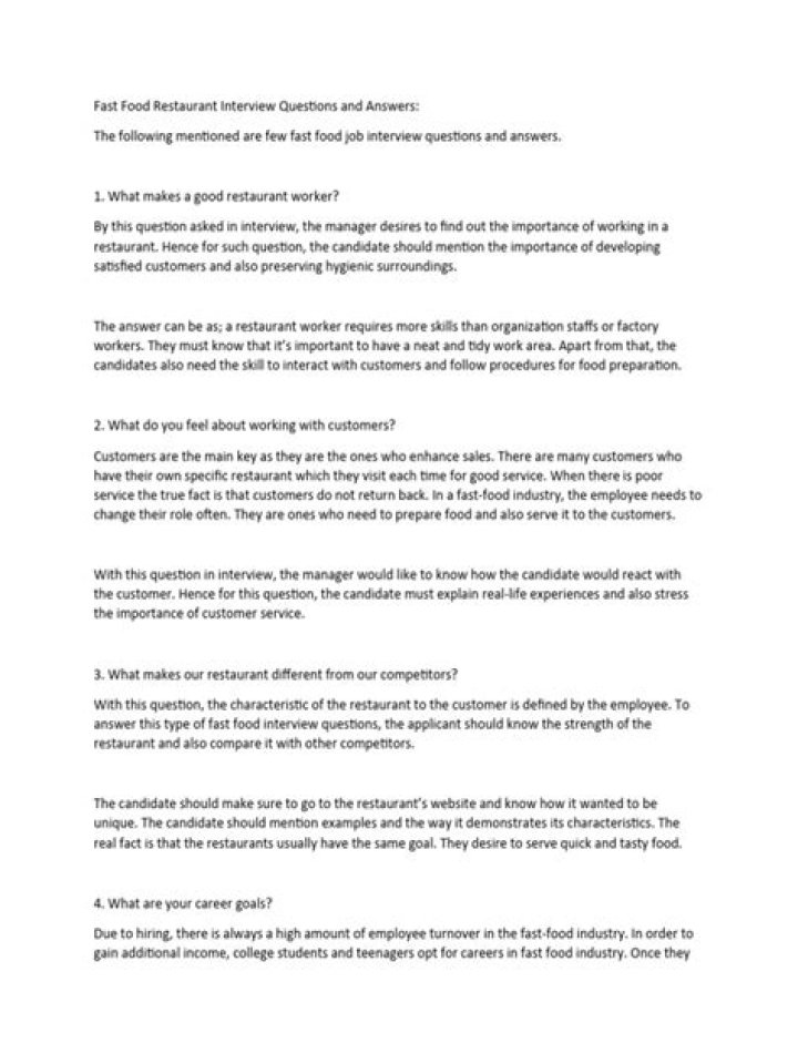 Essential Restaurant Interview Questions and Answers PDF for Job Seekers