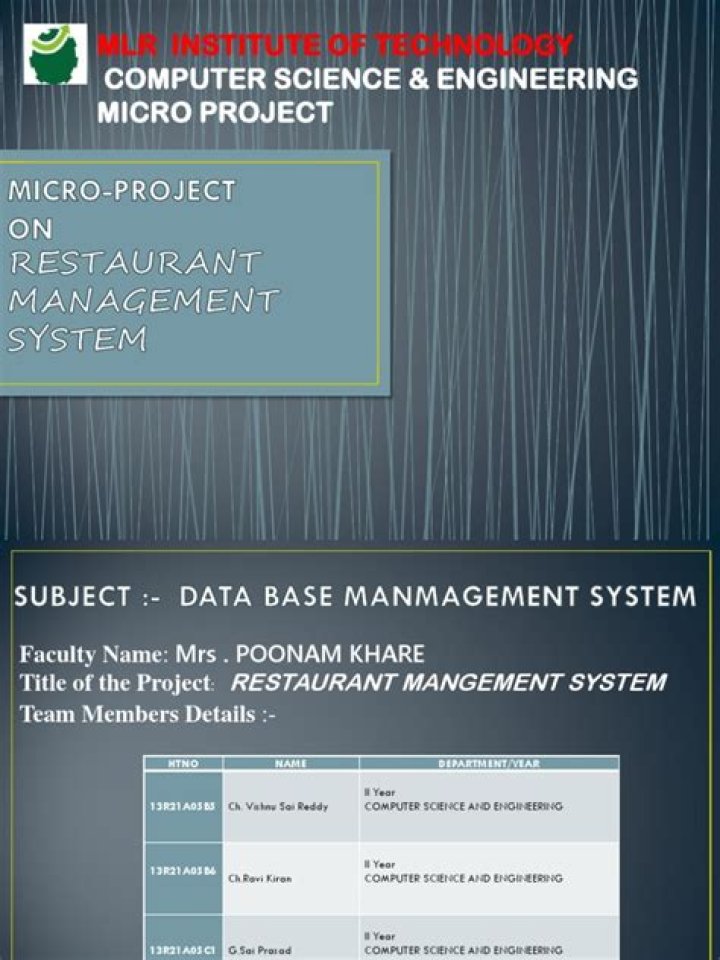 Restaurant Management Database Project: Full PDF Guide