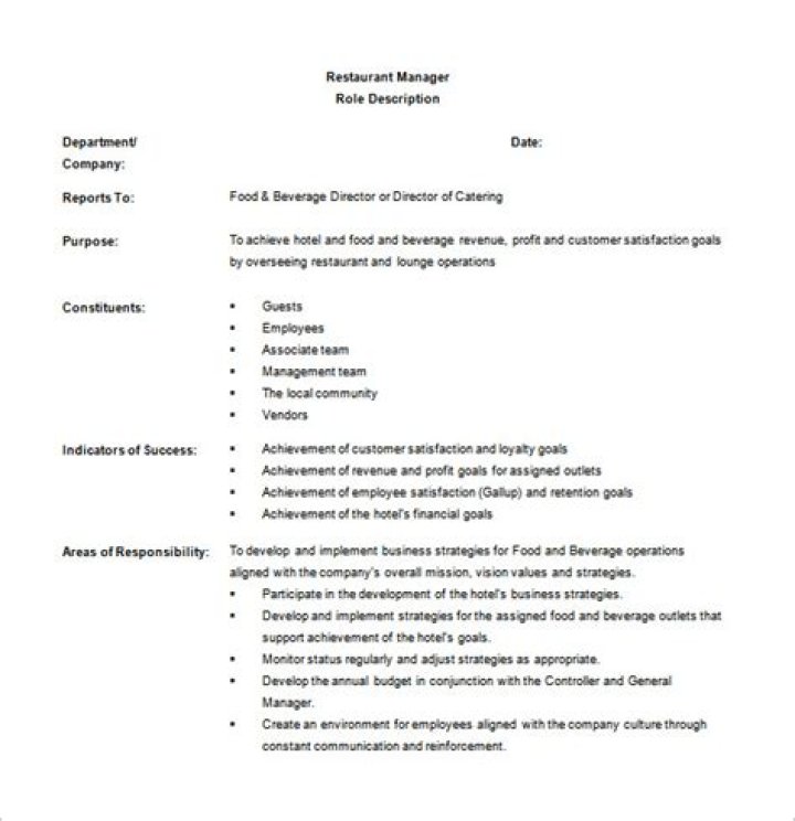 Essential Restaurant Manager Duties & Responsibilities PDF Guide