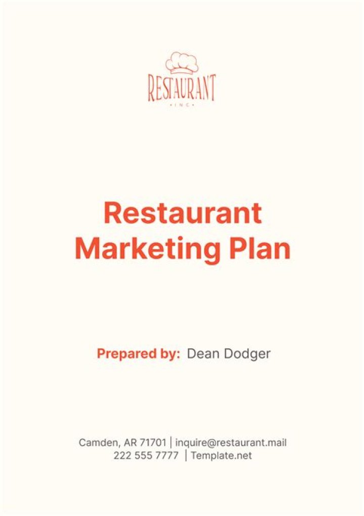 Restaurant Marketing Plan Example PDF: Boost Sales Today