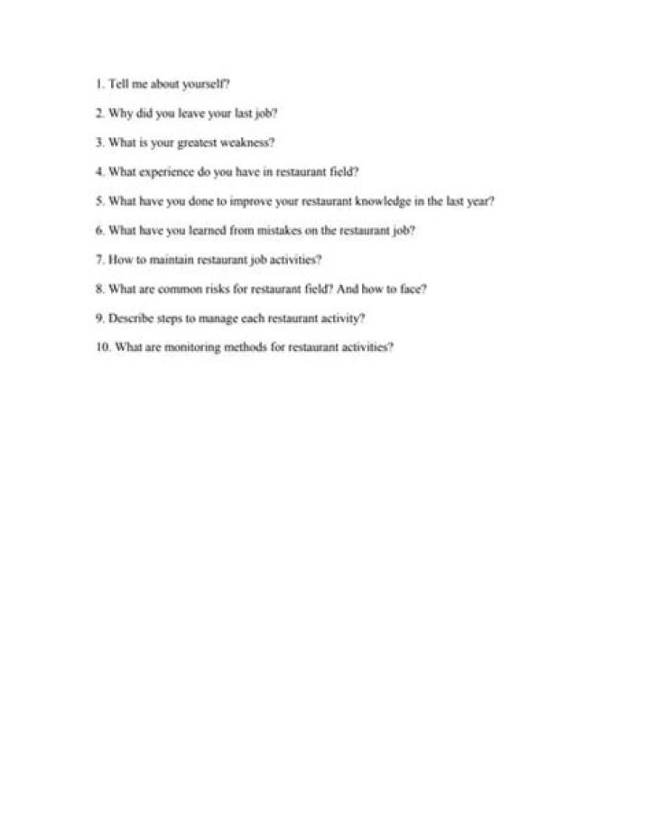 Essential Restaurant Supervisor Interview Questions & Answers PDF