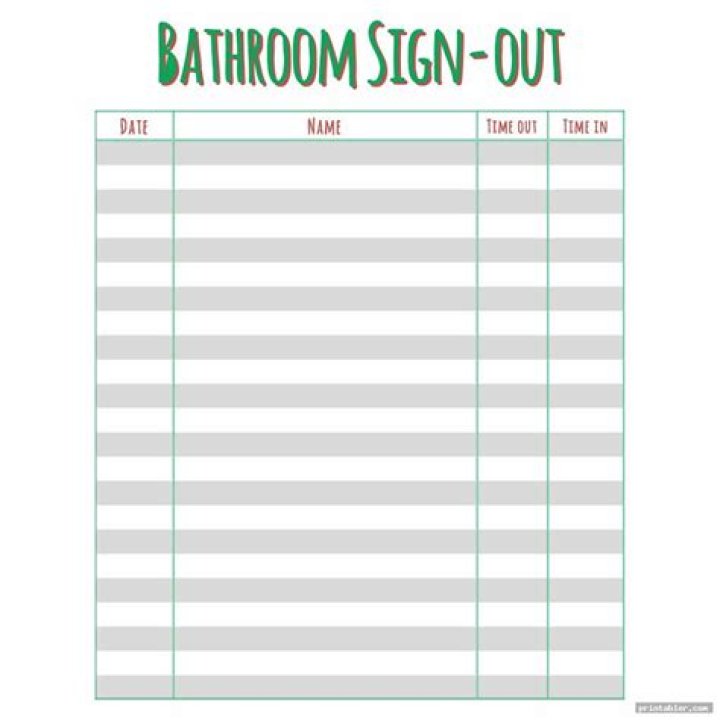 Free Restroom Sign Out Sheet PDF for Instant Download