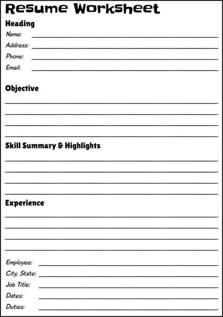Free Resume Worksheets PDF – Instant Download for Job Applications