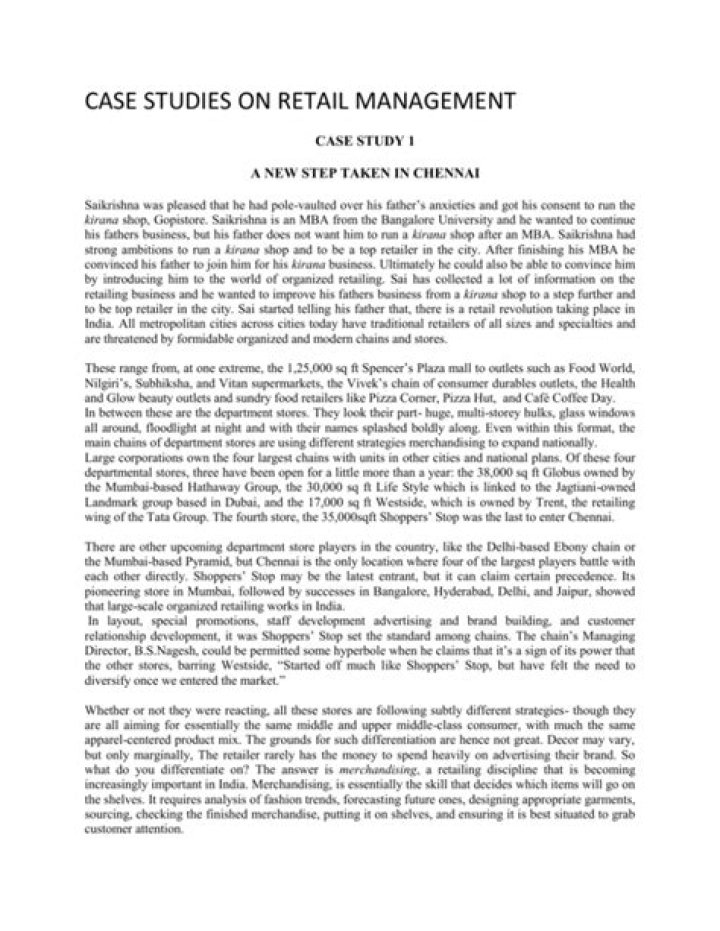Retail Management Case Study with Solution PDF: Proven Strategies for Success