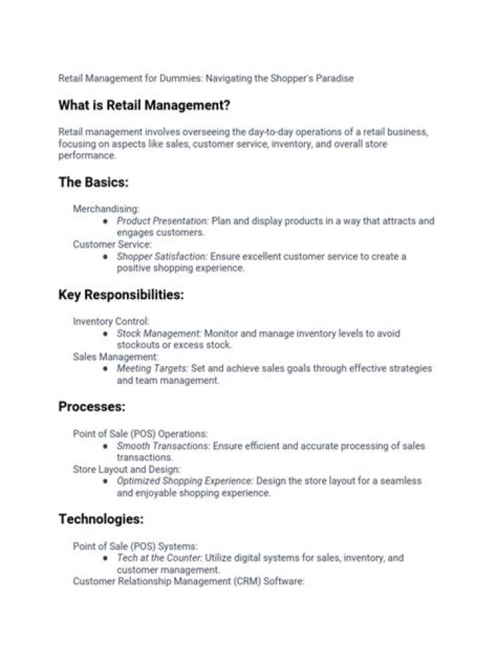 Retail Management for Dummies: Your Complete PDF Guide
