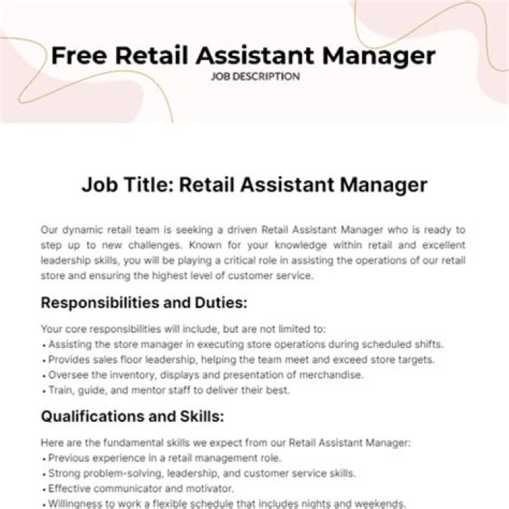 Retail Manager Job Description PDF: Full Template & Guide