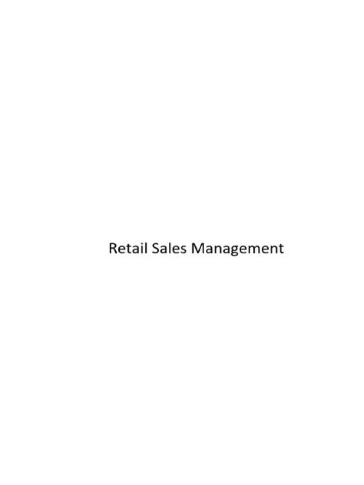 Master Retail Sales Management with Expert PDF Guide
