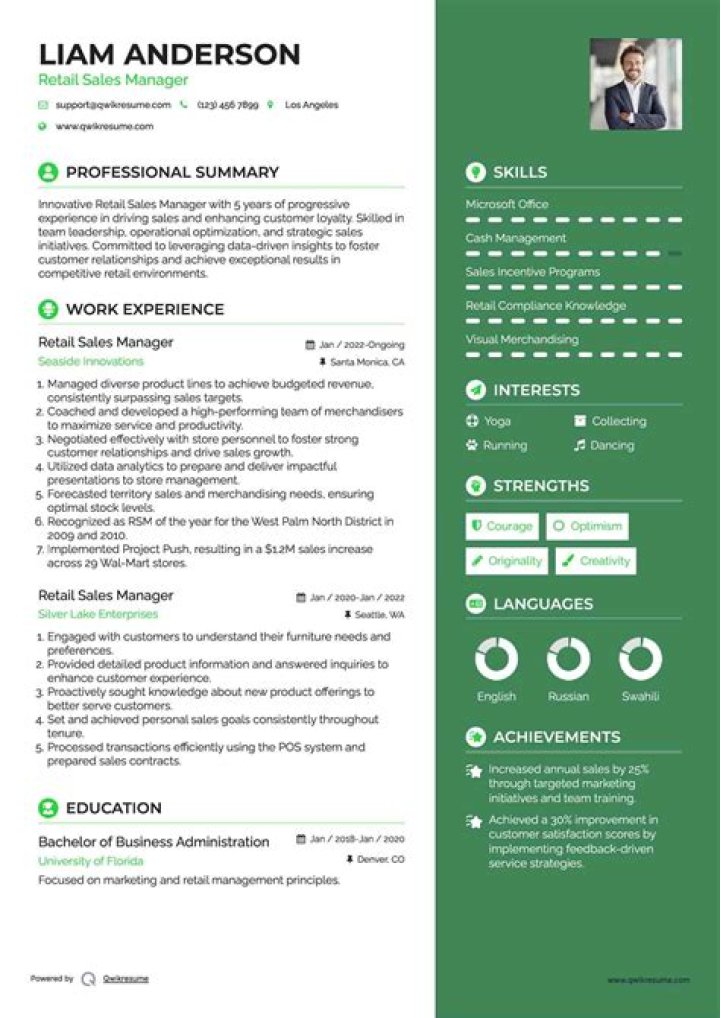 Retail Sales Manager Resume PDF: Standout Hiring Tool