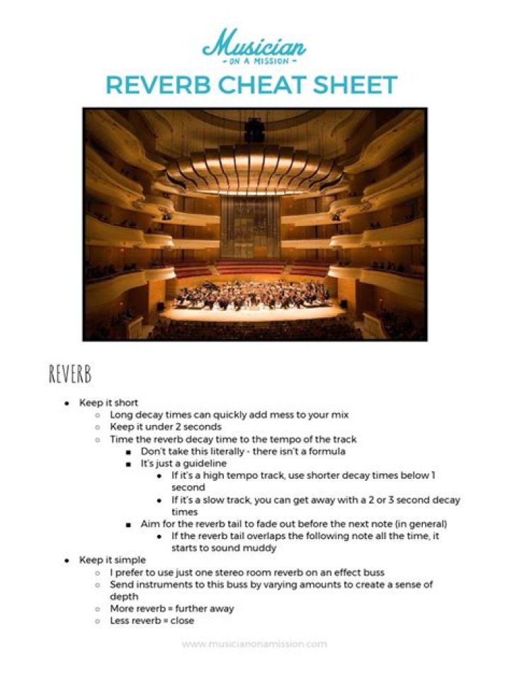 Reverb Cheat Sheet PDF: Master Sound Effects in Seconds