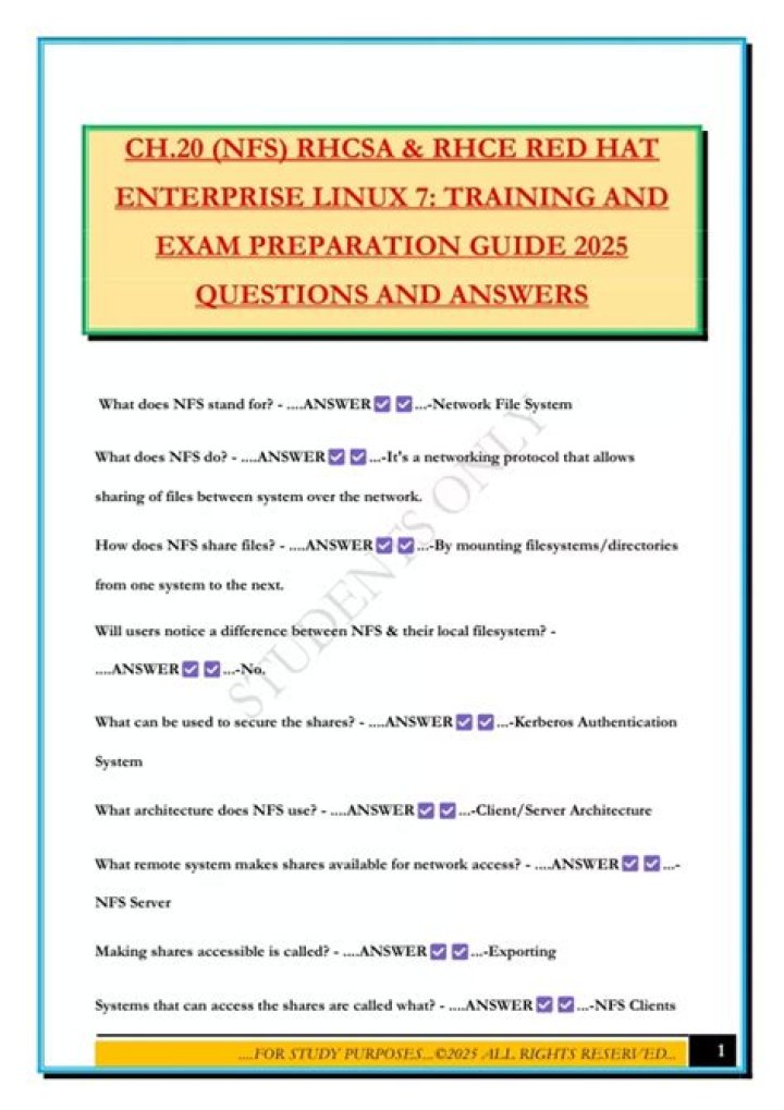 Rhce Exam Questions & Answers PDF – Study Guide with Answers