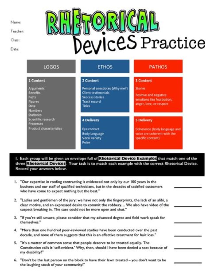 Rhetorical Devices Worksheet with Answers PDF: Perfect Study Tool