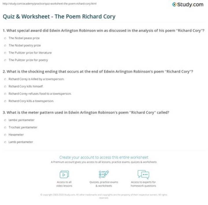 Richard Cory Poem Questions and Answers PDF: Expert Analysis